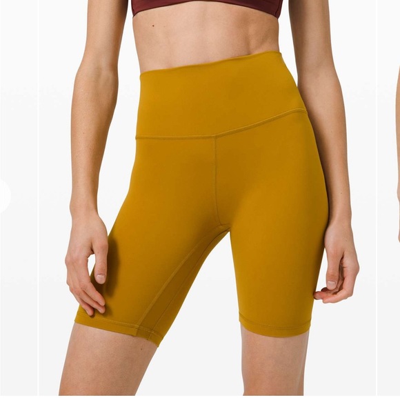 Lululemon Align Biker Short Gold Spice Size 8 8” Like New - Picture 1 of 6